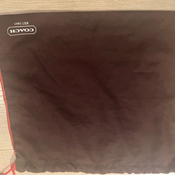 Coach Dark Brown Bag with Red Accents - Picture 11 of 15